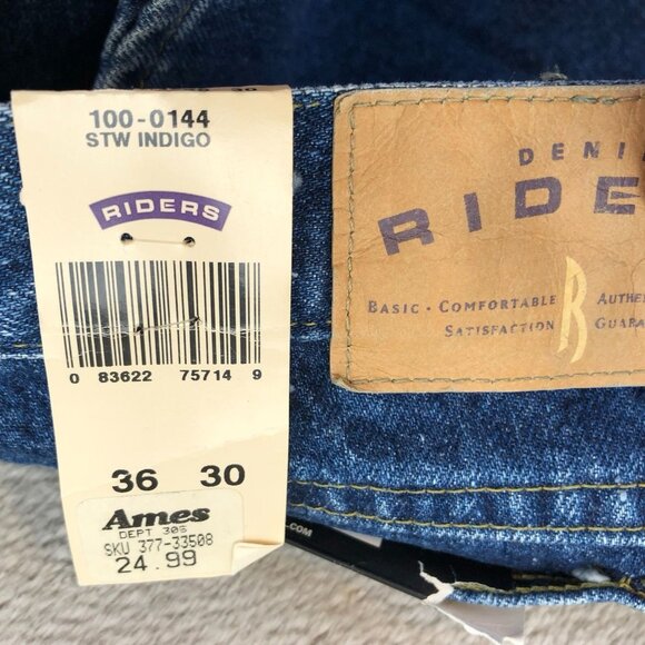 NWT Riders By Lee Mens Jeans Size 36x30 Classic Fit Straight Leg Blue Denim - Picture 3 of 14